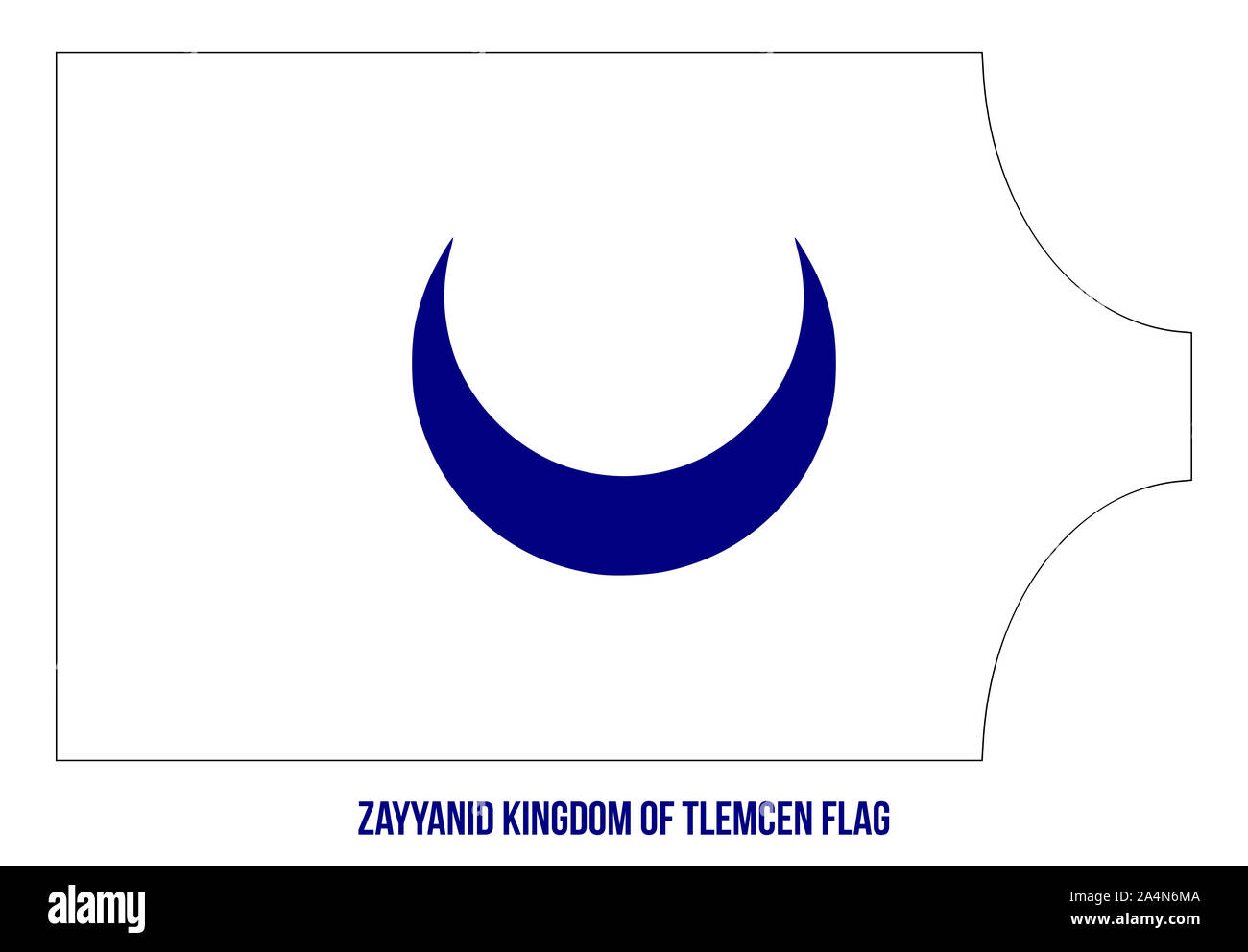 Zayyanid Regno di Tlemcen (1338-1488) bandiera sventola illustrazione vettoriale su sfondo bianco. Il Regno di Tlemcen o Zayyanid Regno di Tlemcen Zenata Foto Stock