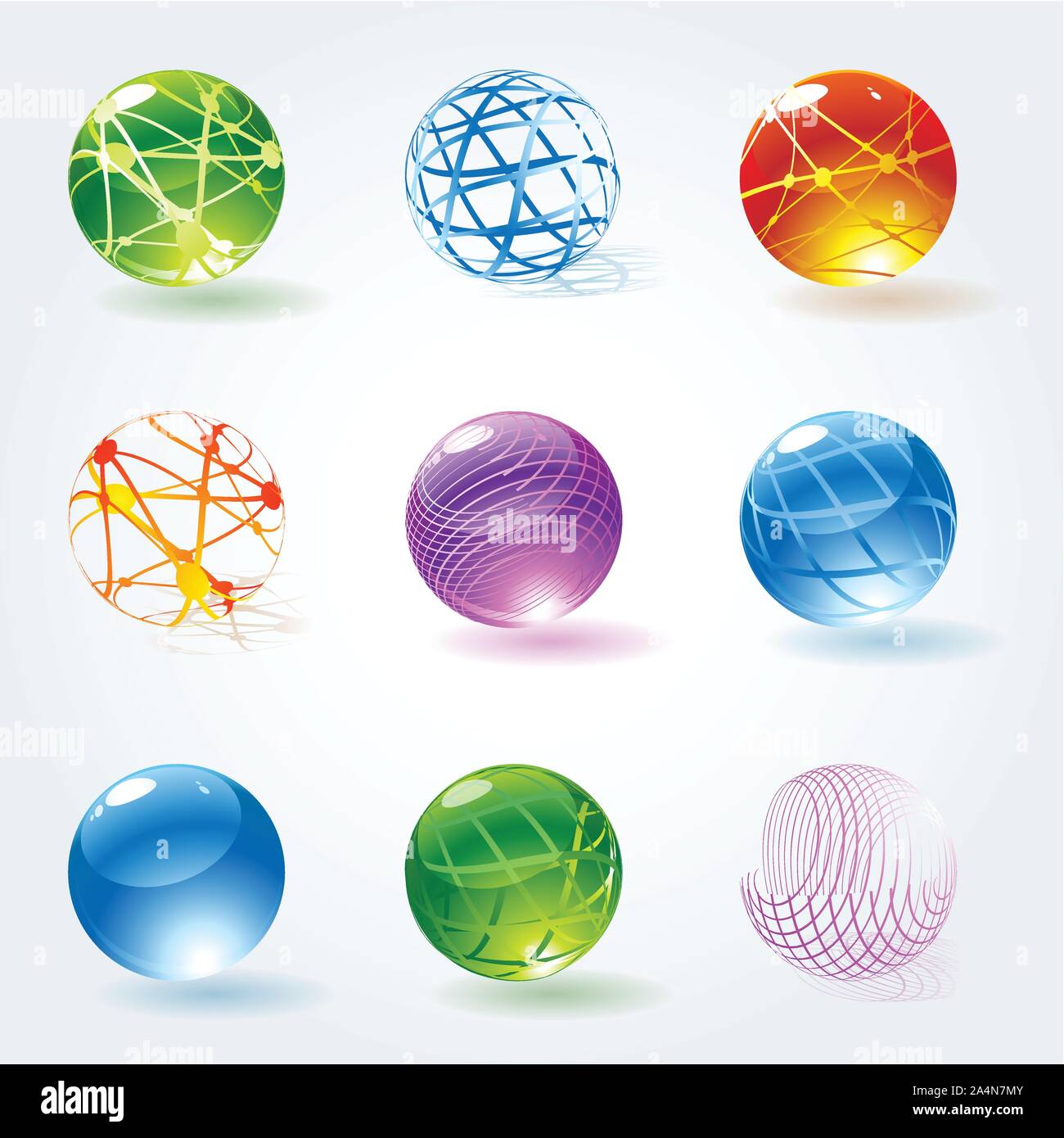 Abstract 3d sfere lucida. Illustrazione Vettoriale