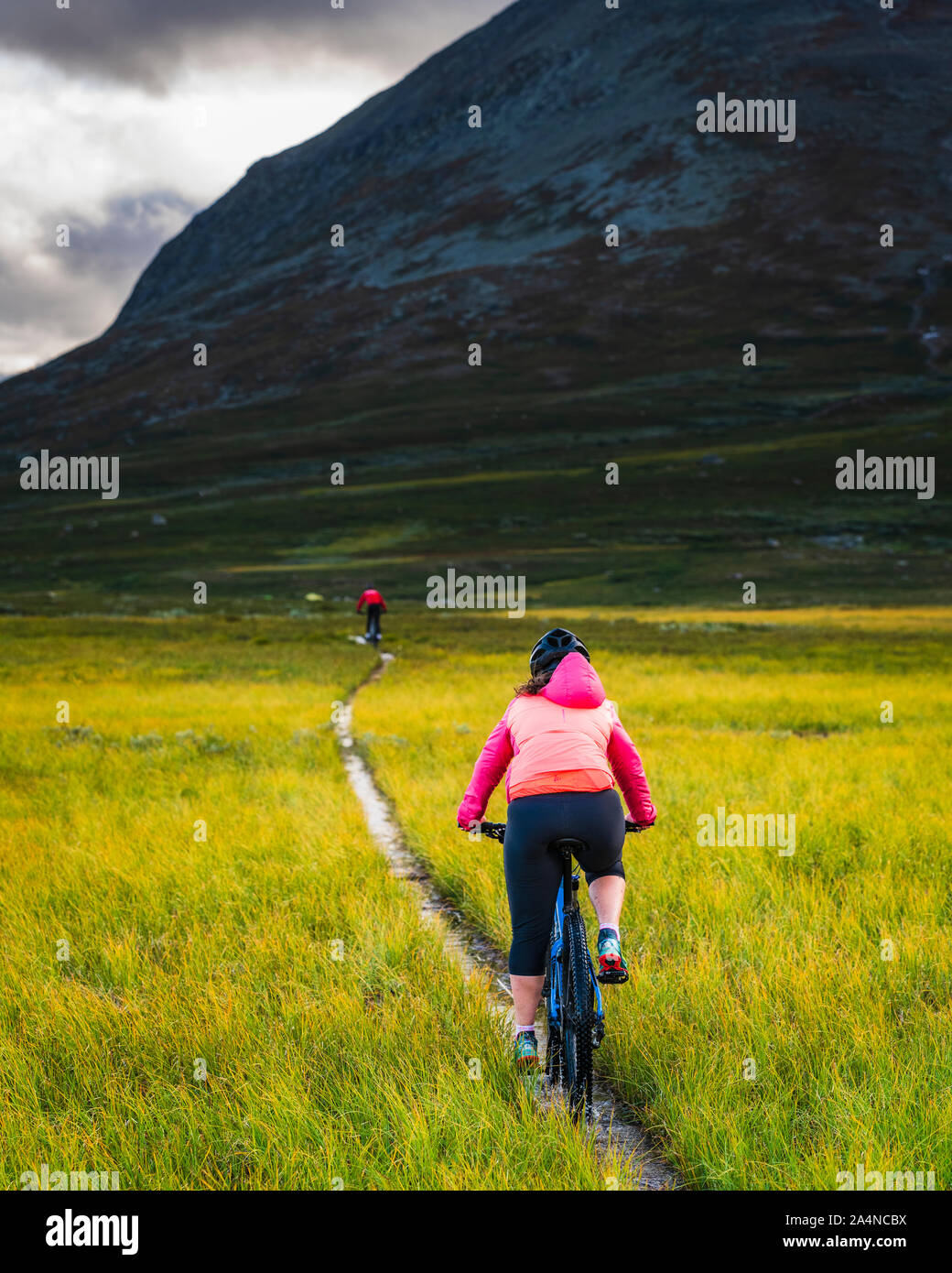 Ciclismo donna Foto Stock