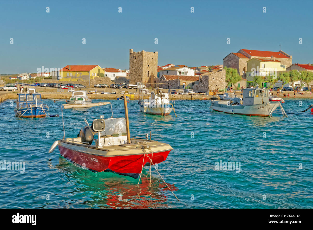 Razanac porto vicino Zadar, Croazia. Foto Stock