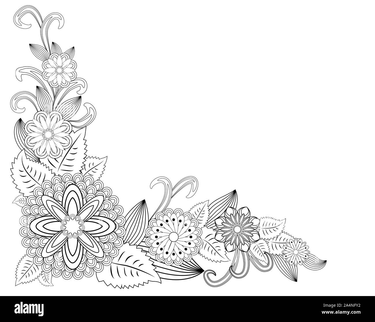 Sheet Floral Design Hand Drawing Immagini E Fotos Stock Alamy