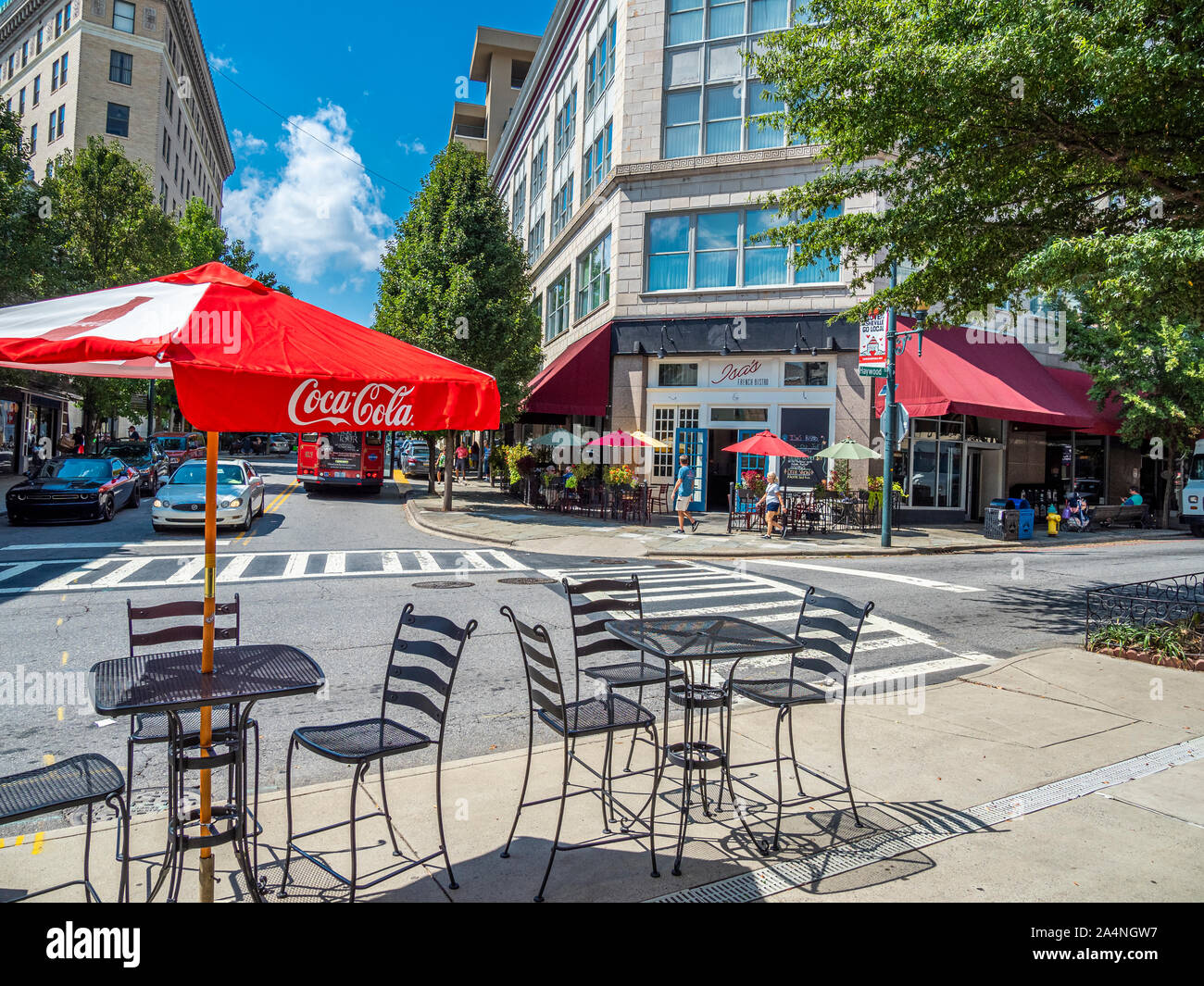 Haywood Street e, Haywood Street, Battery Park Avenue Battery Park Avenue nel centro di Asheville Carolina del Nord Foto Stock