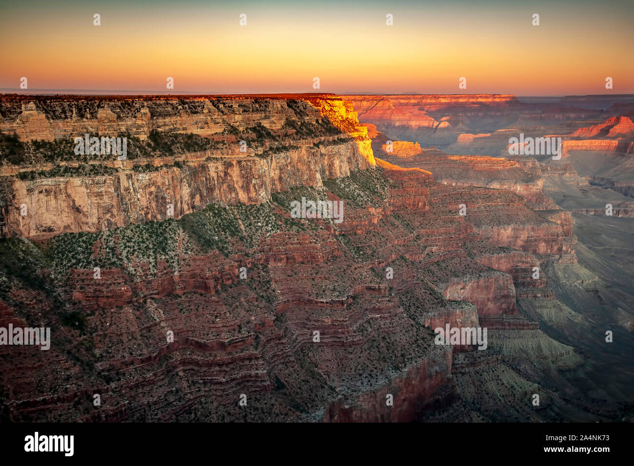 Grand Canyon da Yaki Point, il Parco Nazionale del Grand Canyon, Arizona USA Foto Stock