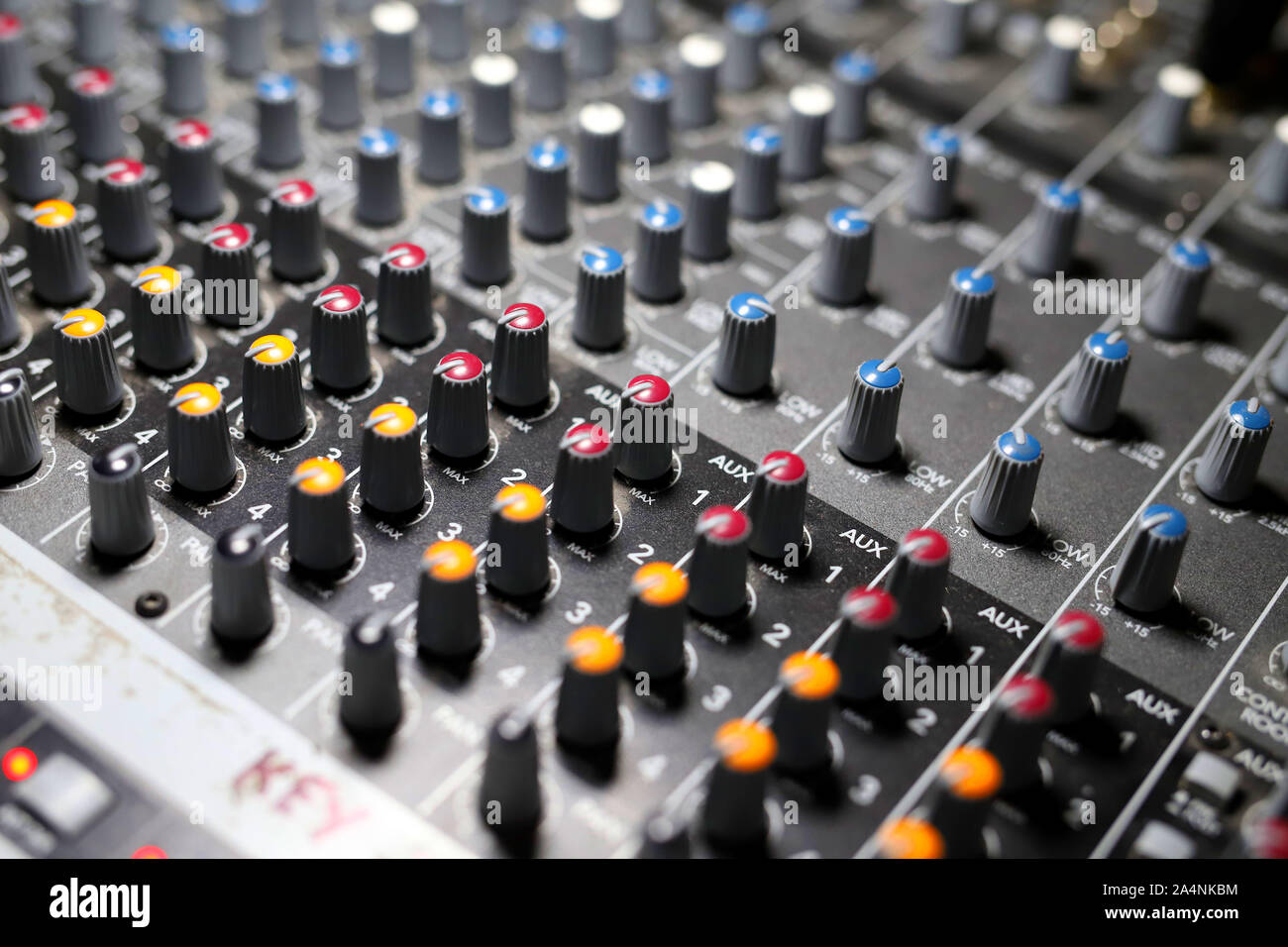 Mixer audio, audio console di miscelazione Foto Stock