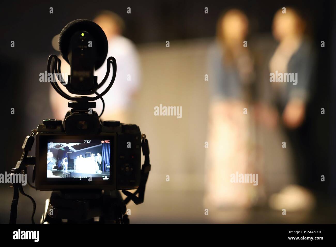 Video della fotocamera e microfono professionale per la registrazione vocale Foto Stock