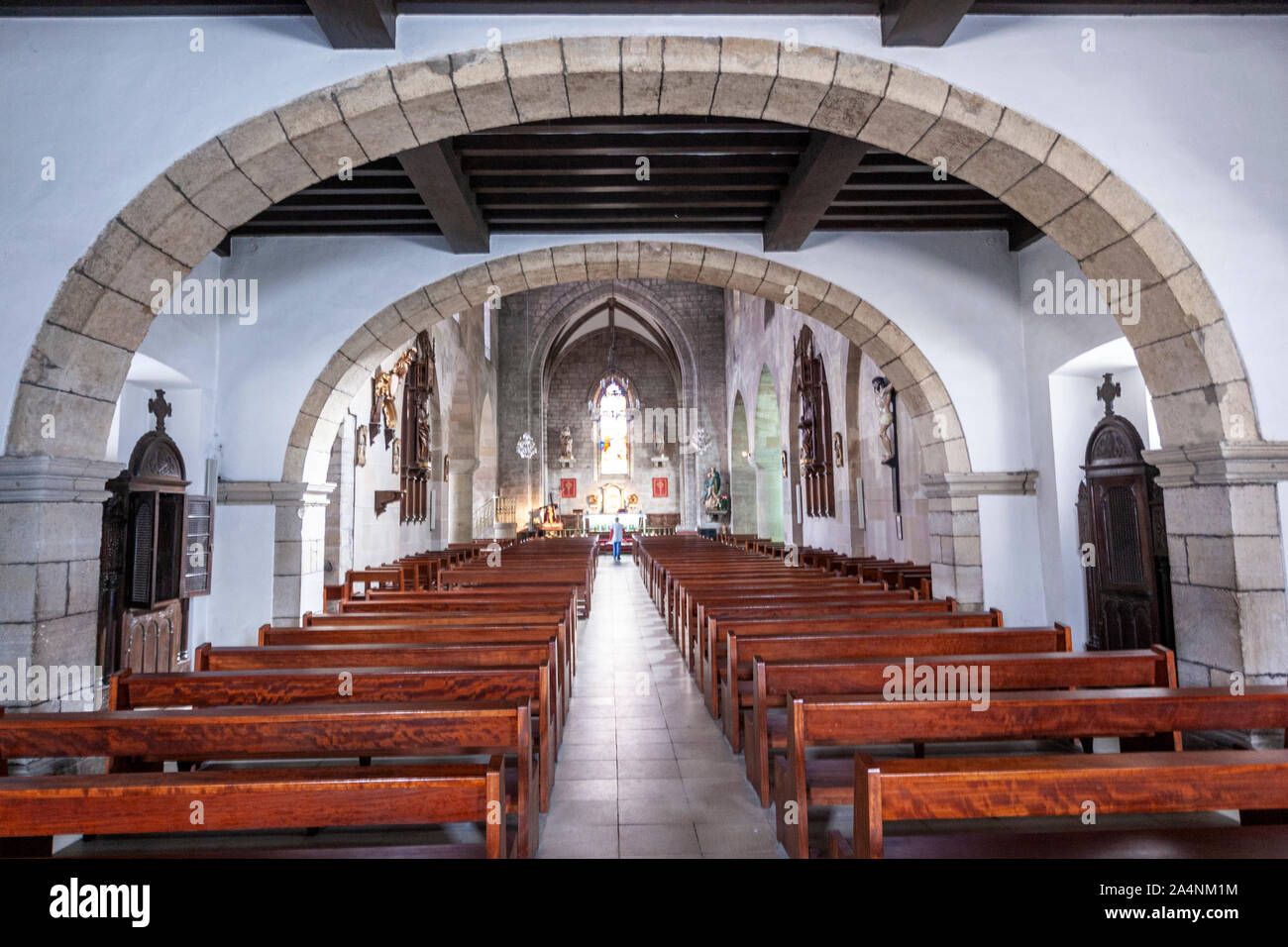 Interno di Iglesia de San Nicolás de Bari o San Francisco, Aviles, Asturias, Spagna Foto Stock