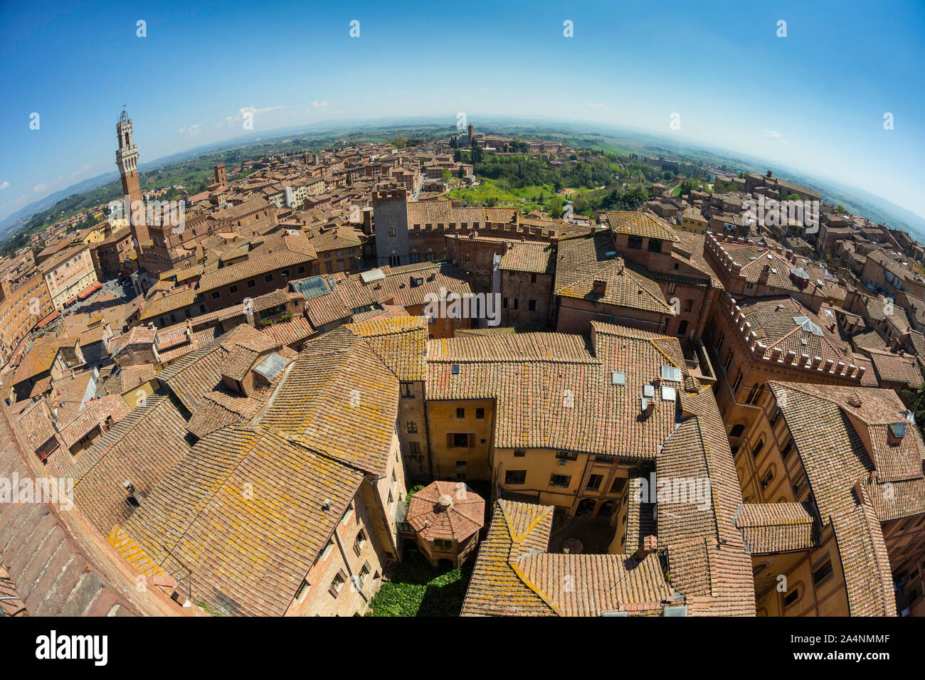 Vista sui tetti di Siena dal Duomo di Siena, Toscana, Italia Foto Stock