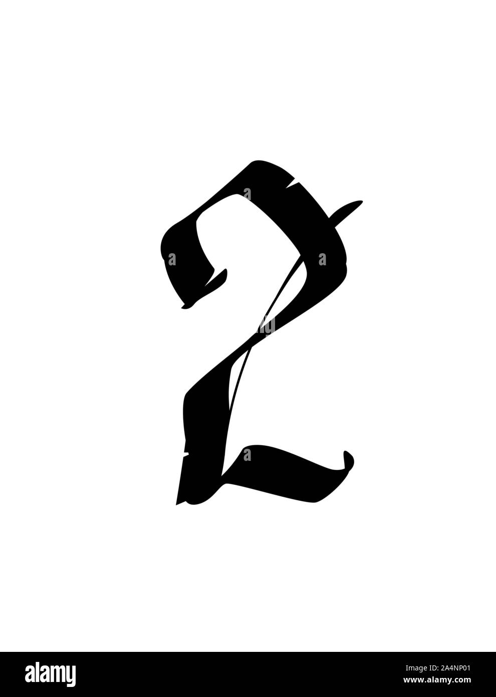I numeri sono in stile gotico. Vettore. Simboli isolati su sfondo bianco. La calligrafia e scritte. Figure medioevali. Singoli simboli. El Illustrazione Vettoriale