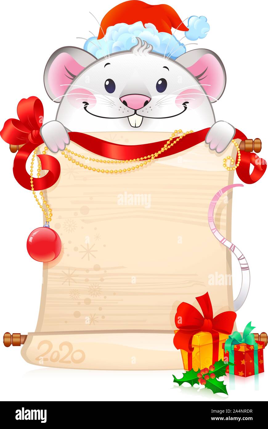 Ratto in metallo - simbolo del oroscopo cinese per il nuovo anno Illustrazione Vettoriale