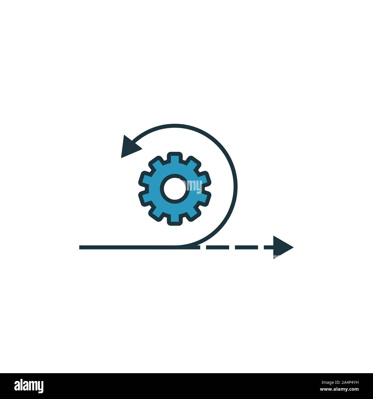 Agile icon set. Quattro elementi in diversi stili dal contenuto raccolta di icone. Creative icone agile riempito, del contorno colorato e simboli di Piana Illustrazione Vettoriale