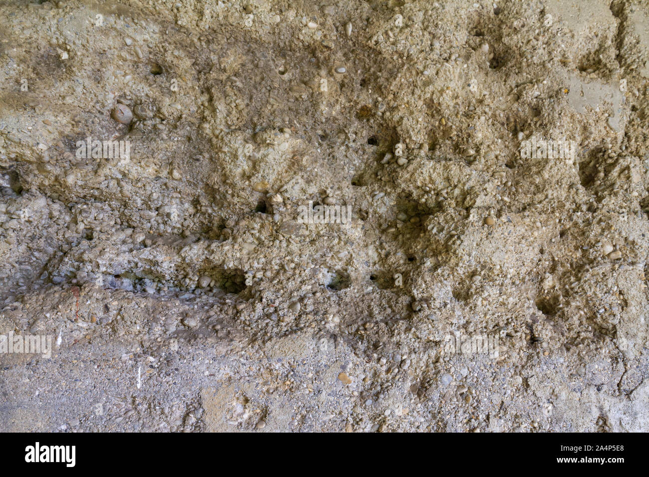 Fori di proiettile nella ex mitragliatrice e riprese a pistola stand dove prigionieri sovietici sono stati eseguiti, SS-Tiro Hebertshausen, Dachau, Germania. Foto Stock