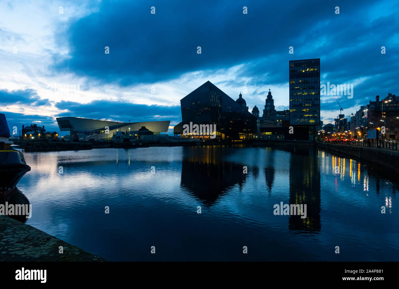 L'area di Pier Head presso l'area dei moli di Liverpool Foto Stock
