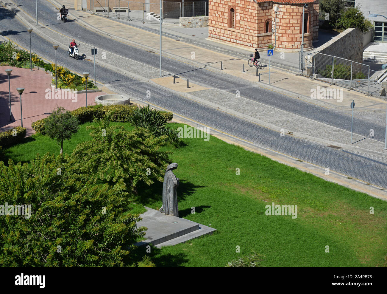 Vista di Plastira avenue e da un angolo di alta. Heraklion, Creta, Grecia. Foto Stock