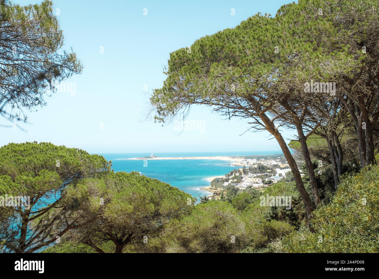 Visione idilliaca di una piccola città in Spagna Foto Stock