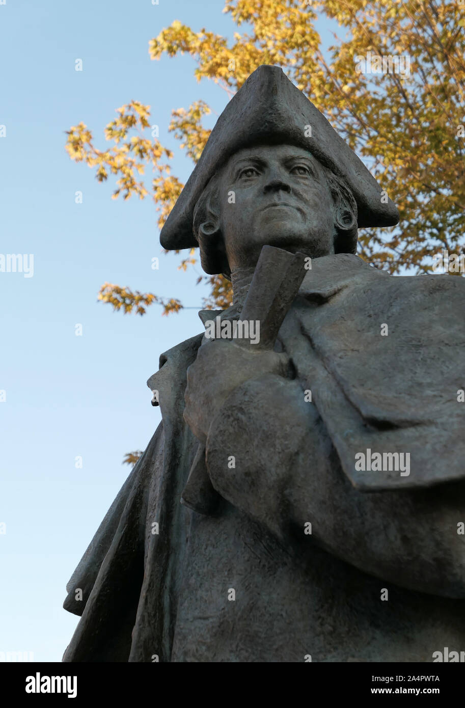 John Adams statua nel centro di Quincy Massachusetts Foto Stock
