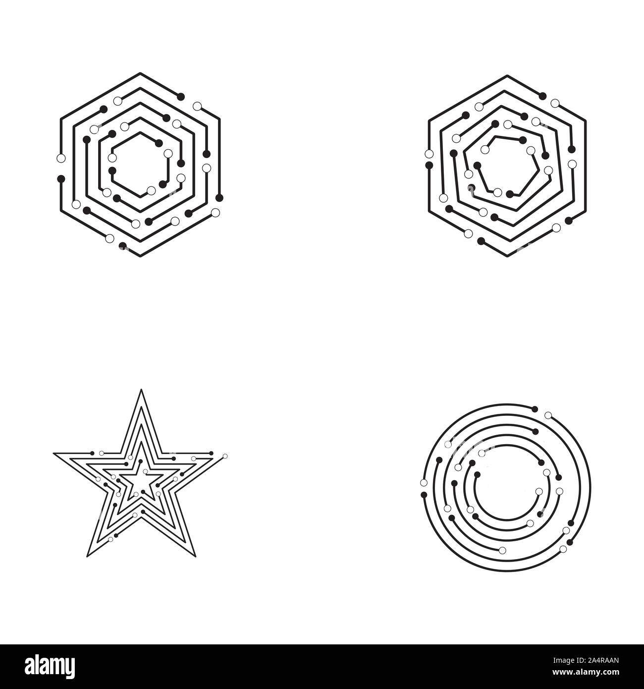 Circuito modello Logo illustrazione vettoriale design icona Illustrazione Vettoriale