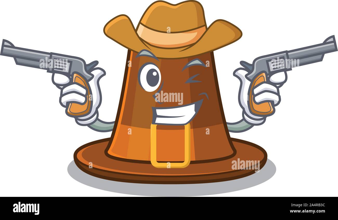 Pellegrini Cowboy hat nell'armadio mascotte Illustrazione Vettoriale