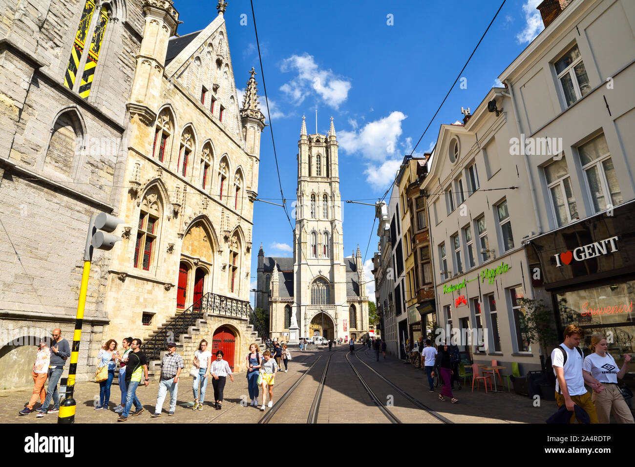 Ghent, Belgio - 21 Giugno 2019: Cattedrale di San Bavone a Gand. Foto Stock