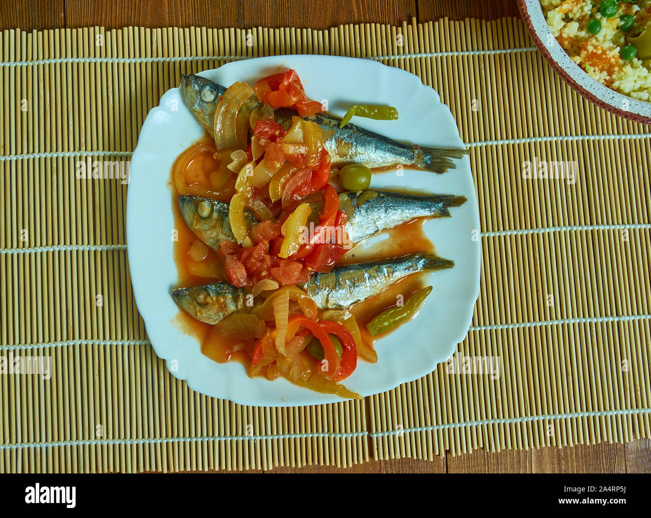 Le sardine messicano - Sardinas a la veracruzana close up Foto Stock