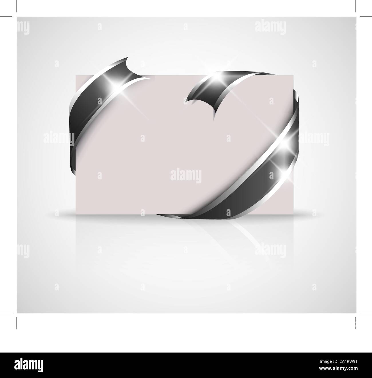 Avviso funebre - bianco e nero carta con nastro nero Illustrazione Vettoriale