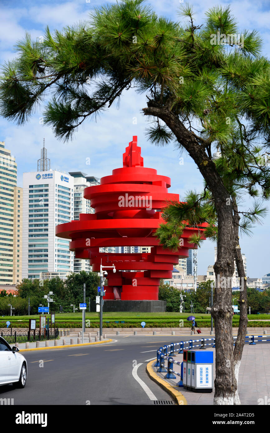 4 maggio Square Qingdao Cina Foto Stock