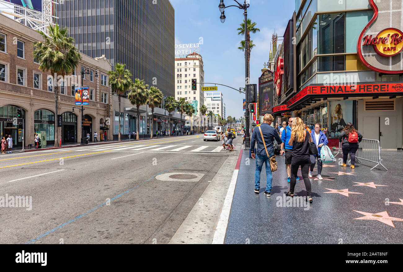 Los Angeles, California, USA. Il 31 maggio 2019. LA Hollywood Walk of Fame. Le stelle di ottone che incorporato nel marciapiedi è un ricordo della celebrit Foto Stock