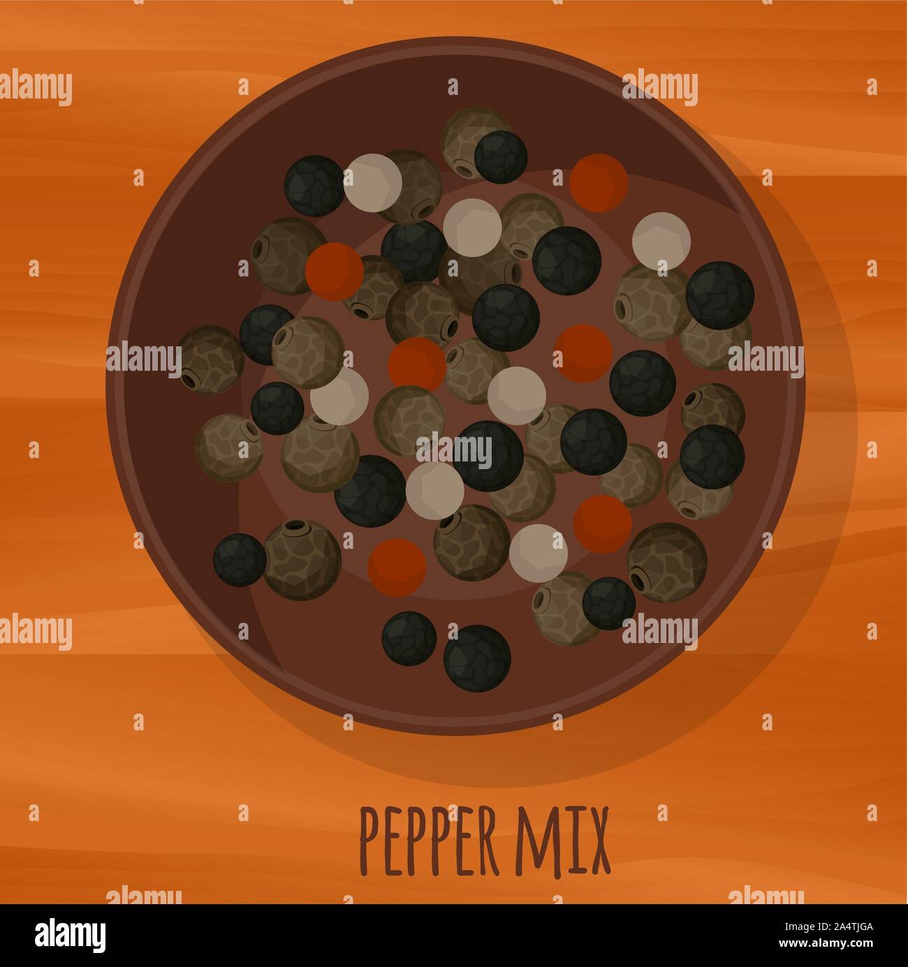 Pepe profumato mix design piatto icona vettore. Illustrazione Vettoriale