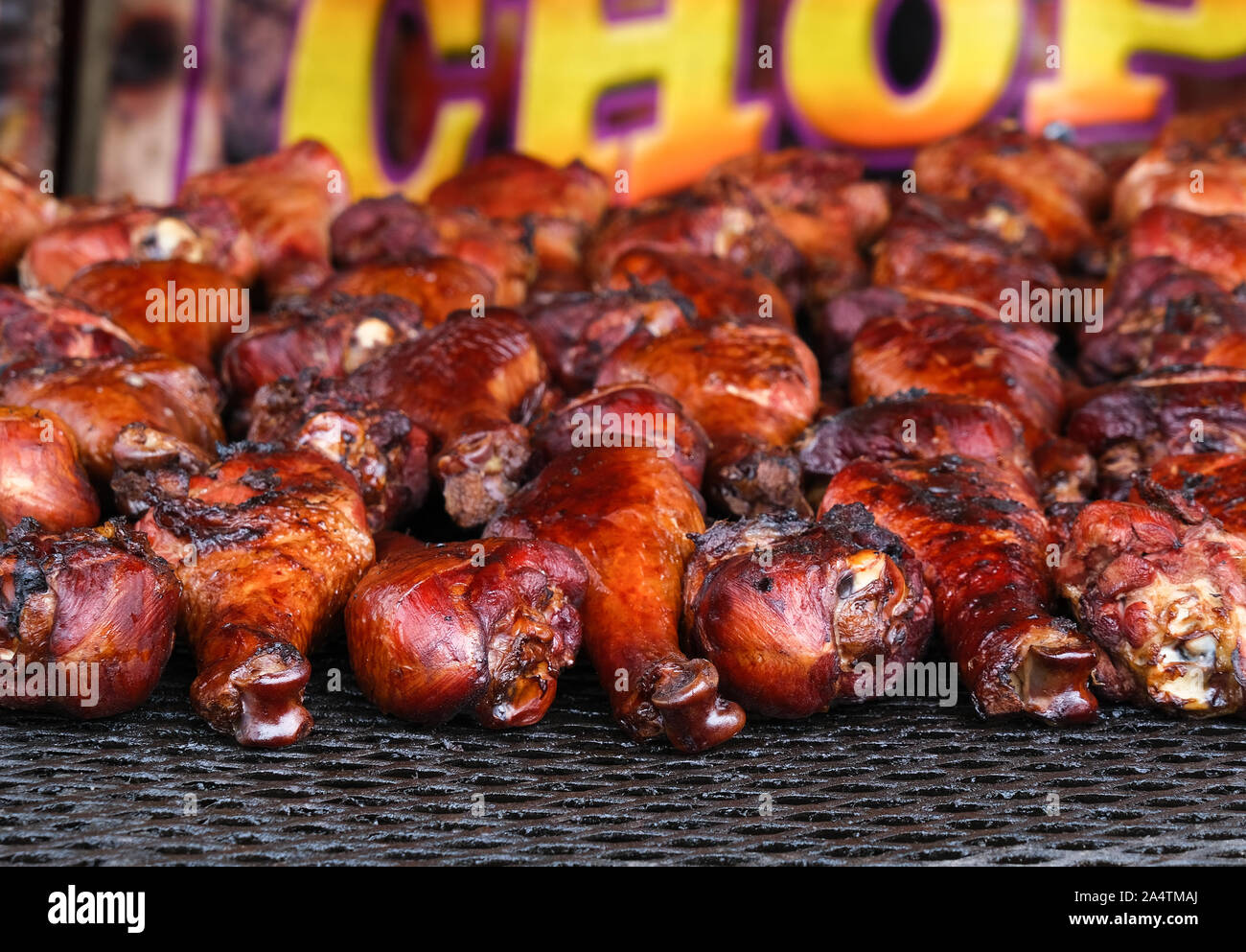 Tacchino alla griglia gambe Foto Stock