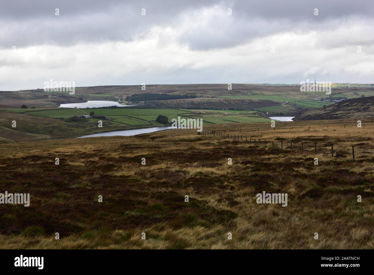 Il 3 Dunford serbatoi Bridge visto dal Woodhead passano in prossimità del Flouch nello Yorkshire Foto Stock