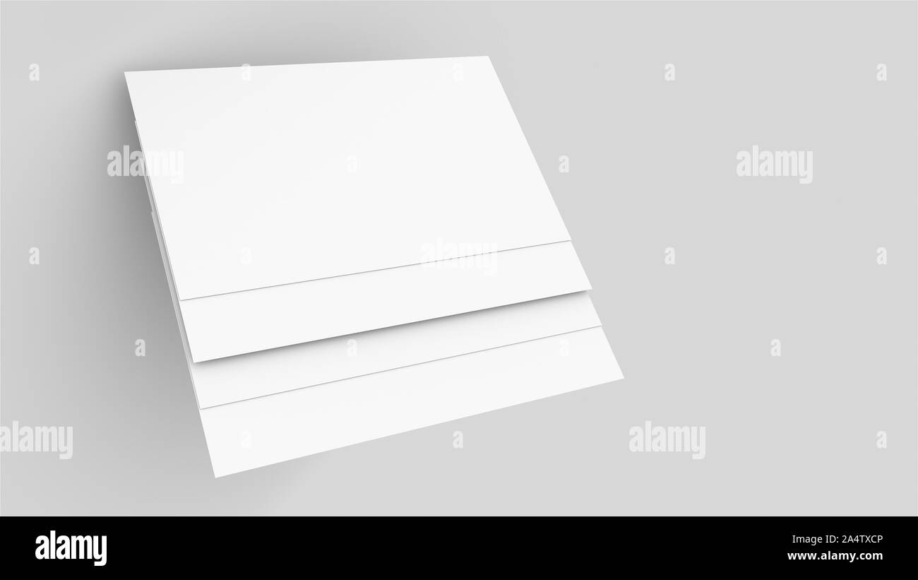 3D rendering business card mockup. Computer generato due piastre rettangolari in uno sfondo bianco Foto Stock