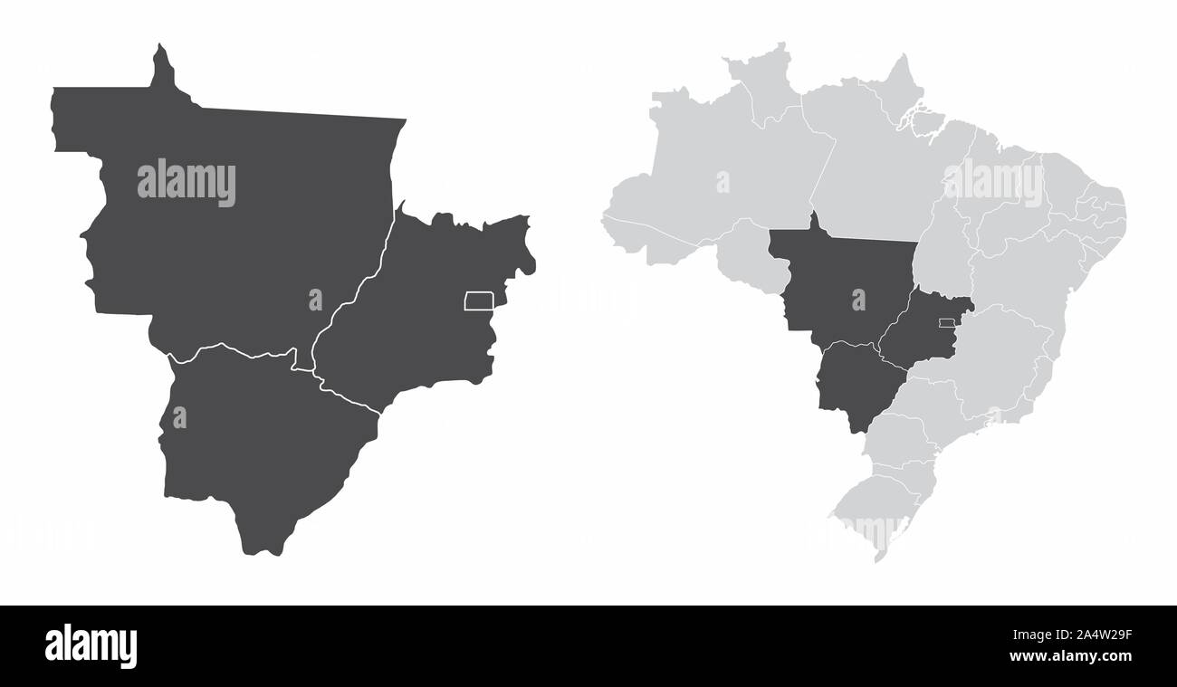 Centre-west Regione Brasile Illustrazione Vettoriale