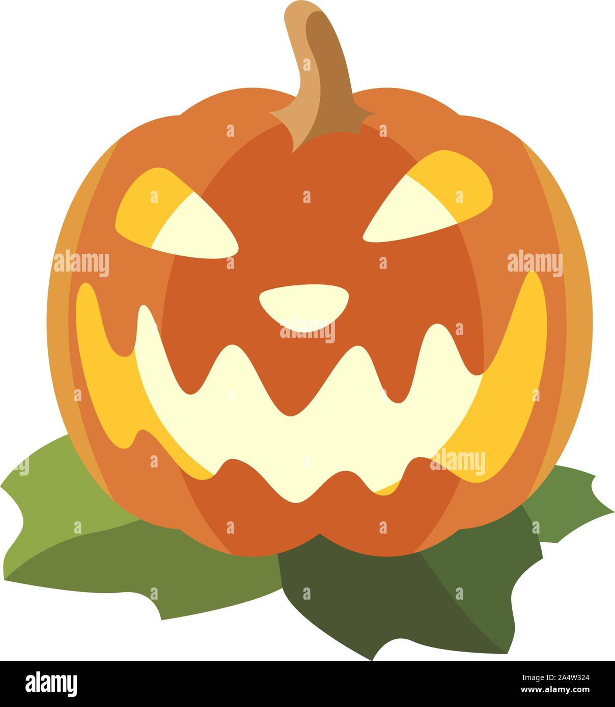 Zucca di Halloween con la faccia in stile minimal. Vacanze autunnali illustrazione vettoriale Illustrazione Vettoriale