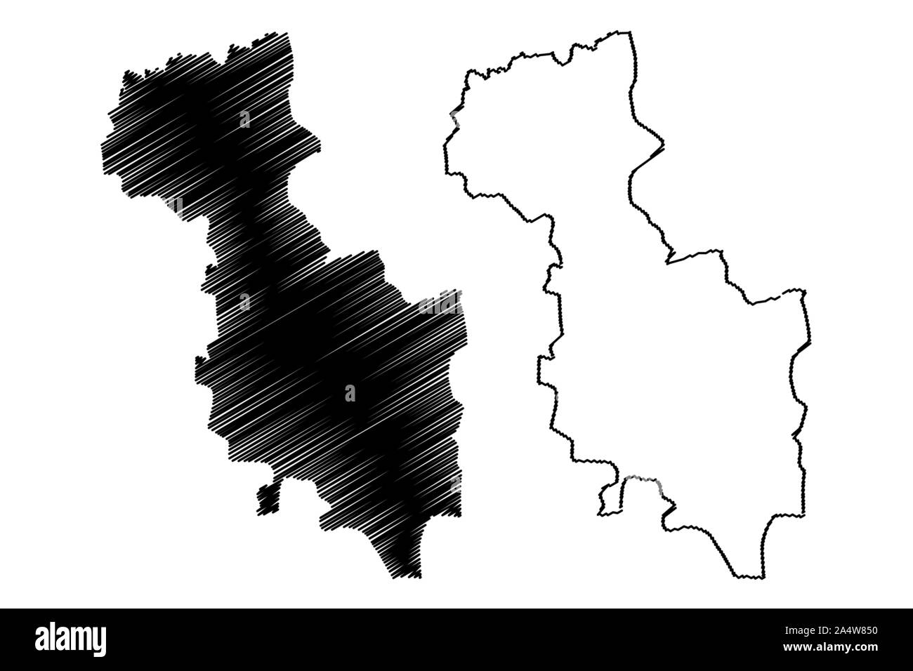 San Miguel reparto (Repubblica di El Salvador, dipartimenti di El Salvador) mappa illustrazione vettoriale, scribble schizzo San Miguel mappa Illustrazione Vettoriale