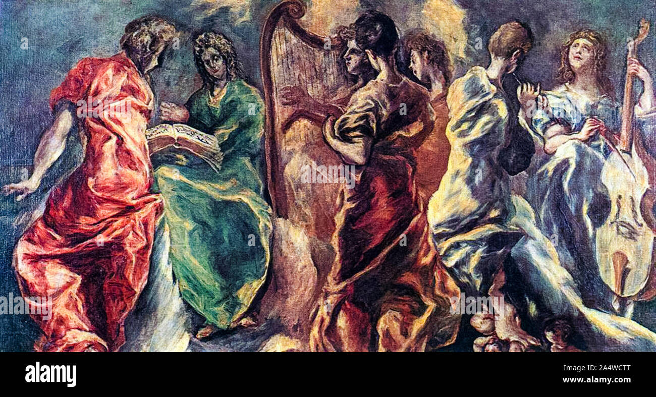 El Greco, il concerto degli angeli, pittura, circa 1610 Foto Stock