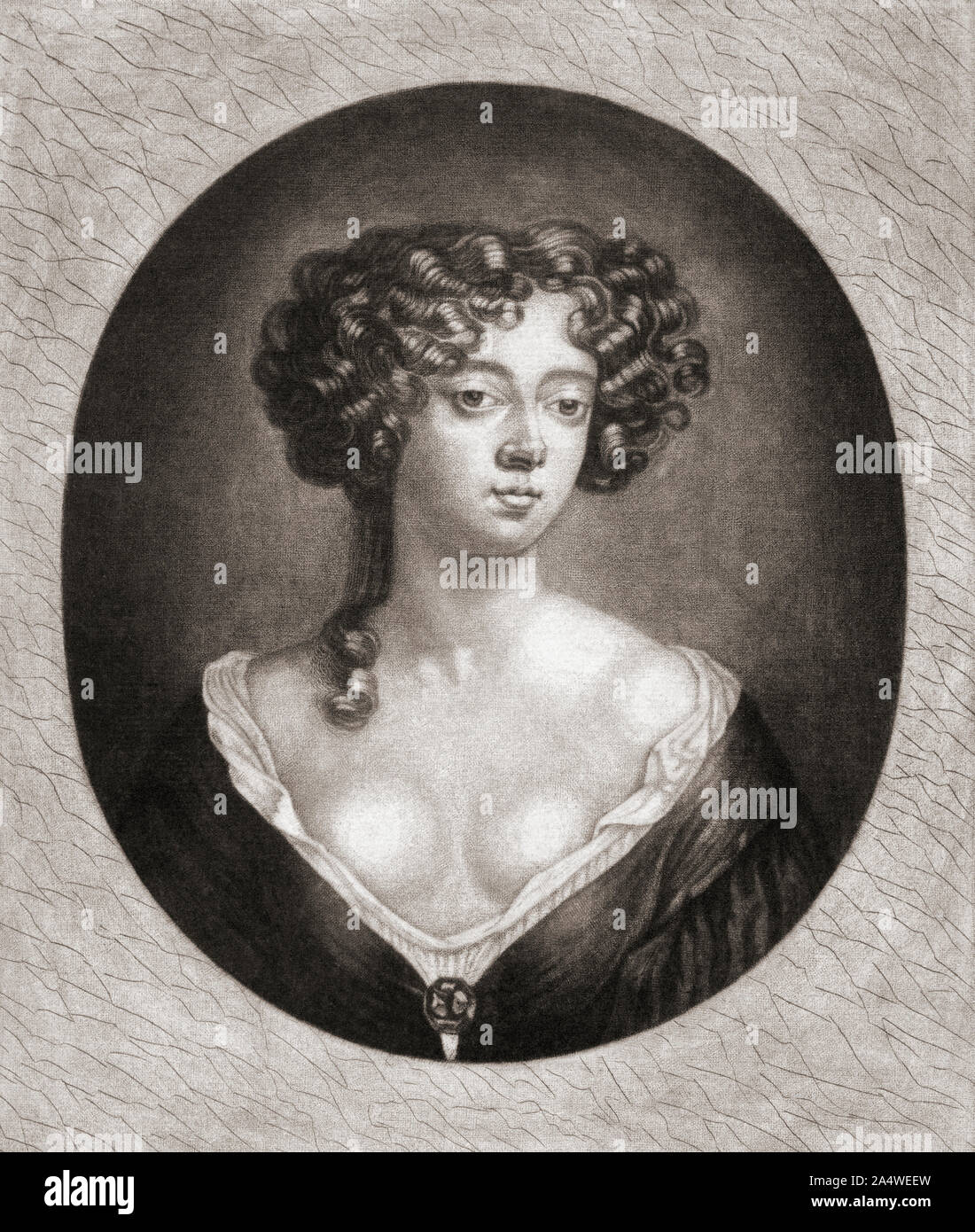 Louise Renée de Penancoët de Kérouaille, duchessa di Portsmouth, 1649 - 1734. Francese nato padrona di re Carlo II d'Inghilterra. Foto Stock