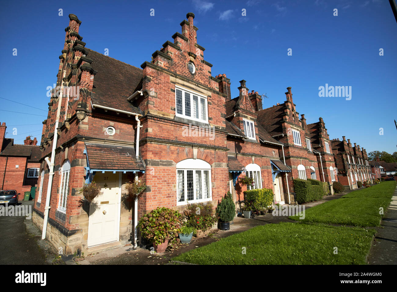 27 35 Wood Street case a schiera da grayson e ould Port Sunlight England Regno Unito Foto Stock