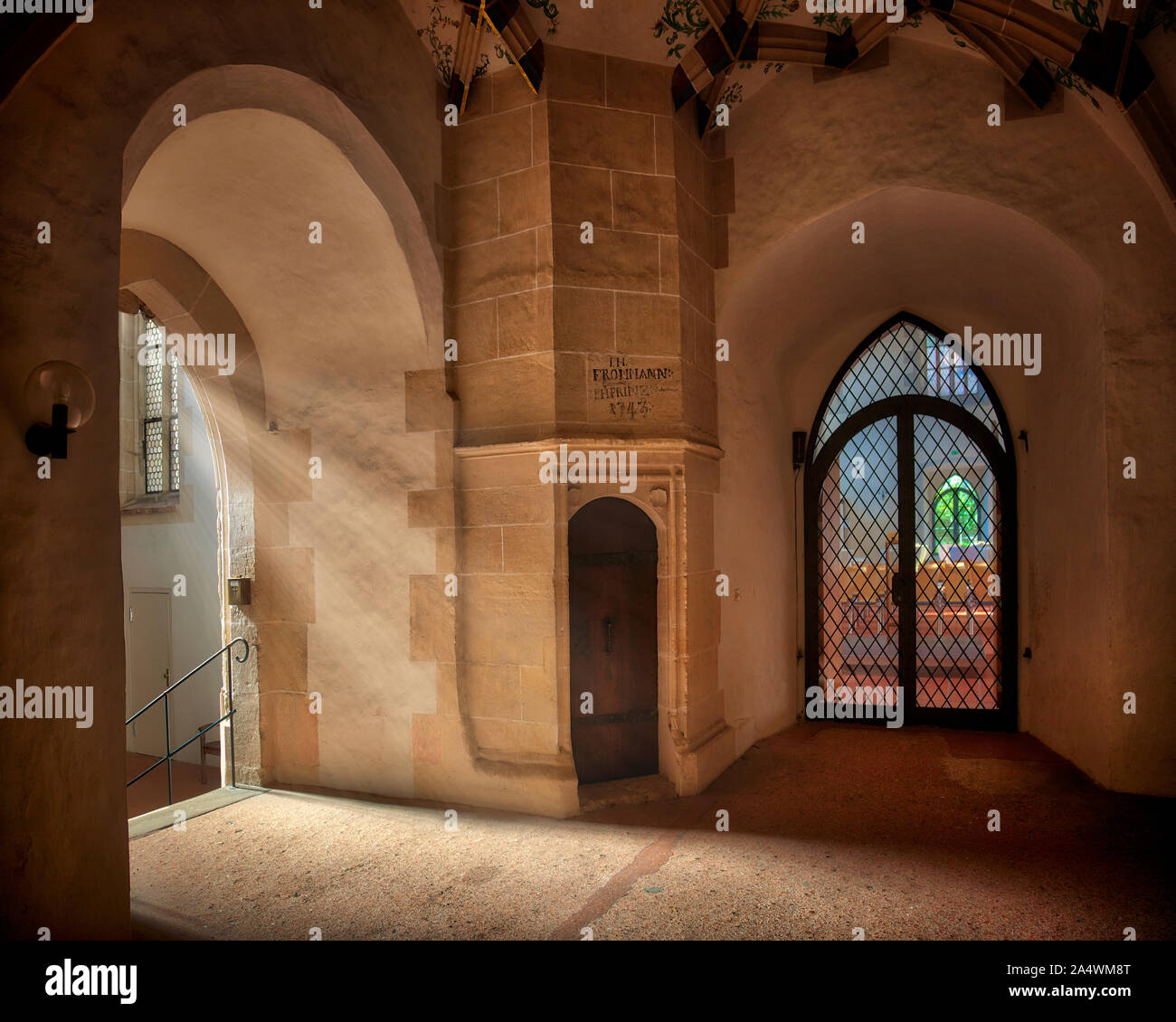 DE - BADEN-WÜRTTEMBERG: Corridoio interno della storica Blaubeuren Abbey Foto Stock