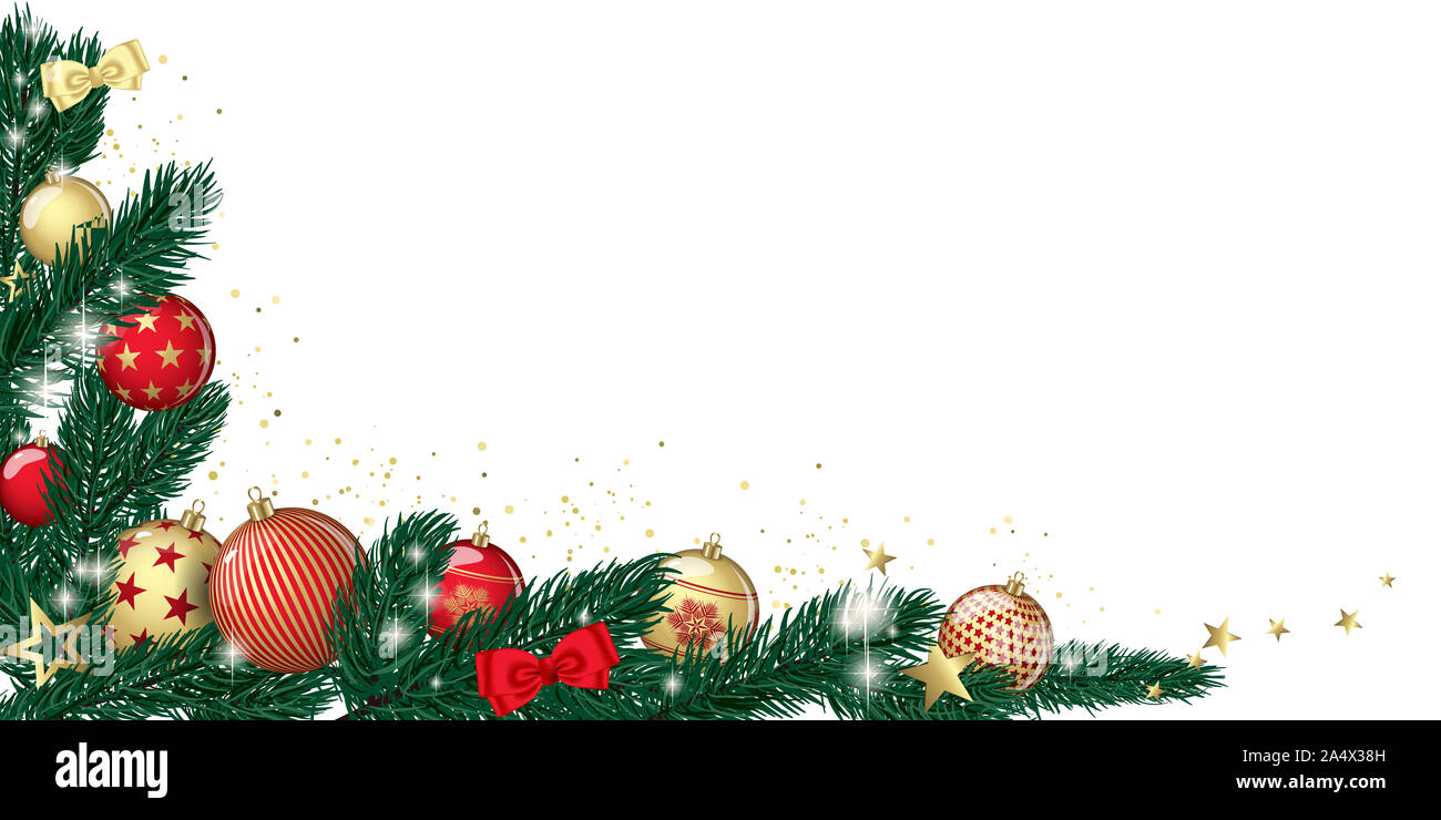 Le palle di Natale disegno astratto banner Foto Stock