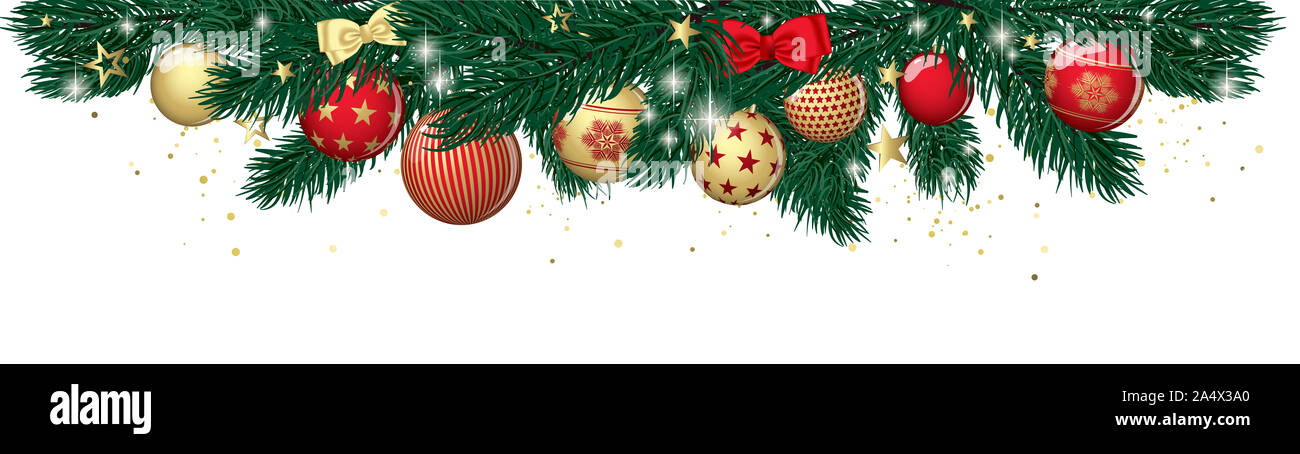 Le palle di Natale disegno astratto banner Foto Stock