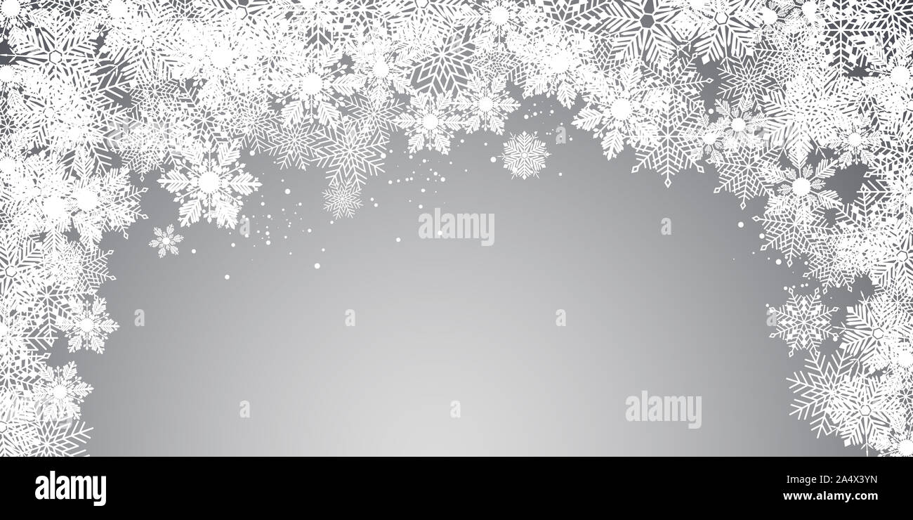 Fiocchi di neve di Natale celebrazione dolce inverno ornamento banner Foto Stock