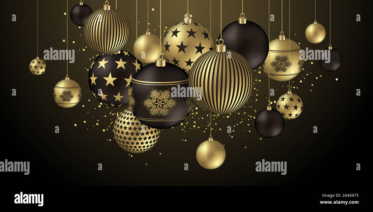 Le palle di Natale disegno astratto banner Foto Stock