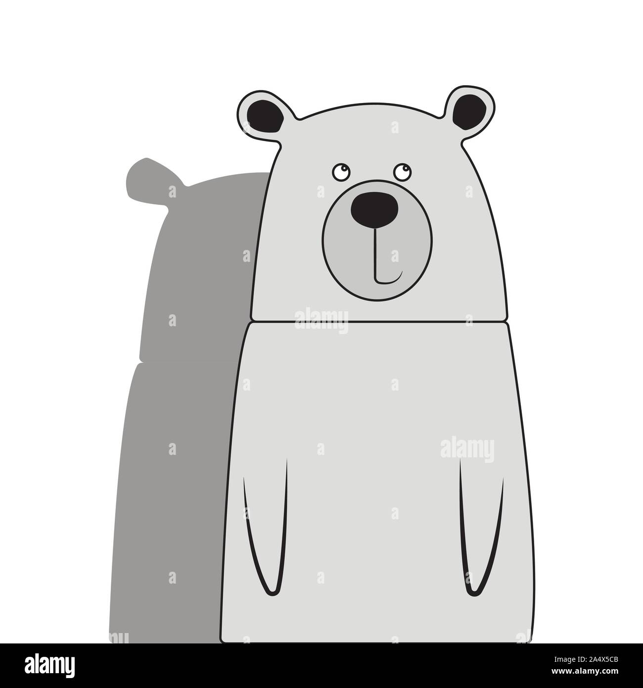 Simpatico orso sorridente vettore illustrazione del fumetto. Selvatica animali dello zoo icona. Soffice pet adorabili guardando dritto. Isolato su bianco. La fauna della foresta infantile ch Illustrazione Vettoriale