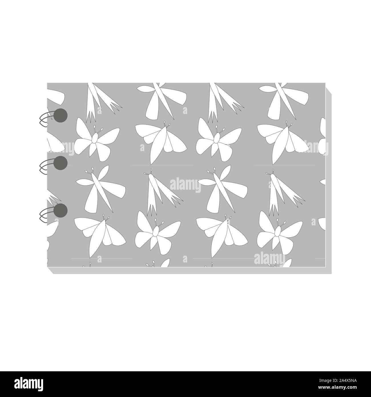 Notebook colorato con butterfly pattern, design semplice. Moderno vettore astratta design per carta, coperchio, tessuto, arredamento. Soft verde pastello col Illustrazione Vettoriale