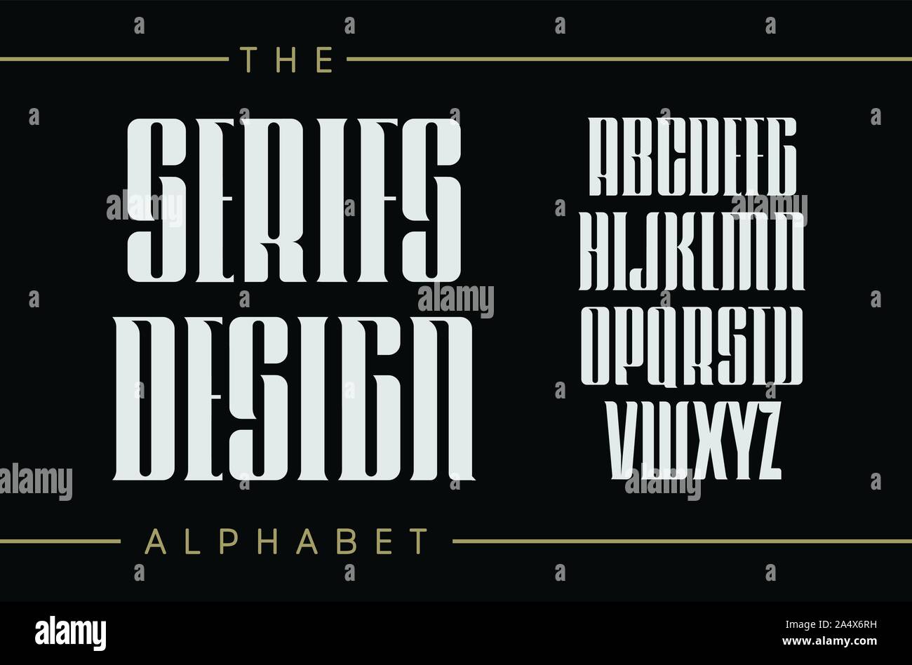 Serie di lettere alte con eleganti serifs. Classico stile vintage, vettore decorativo antico alfabeto. Font per il titolo,logo,scritte,monogram e Illustrazione Vettoriale