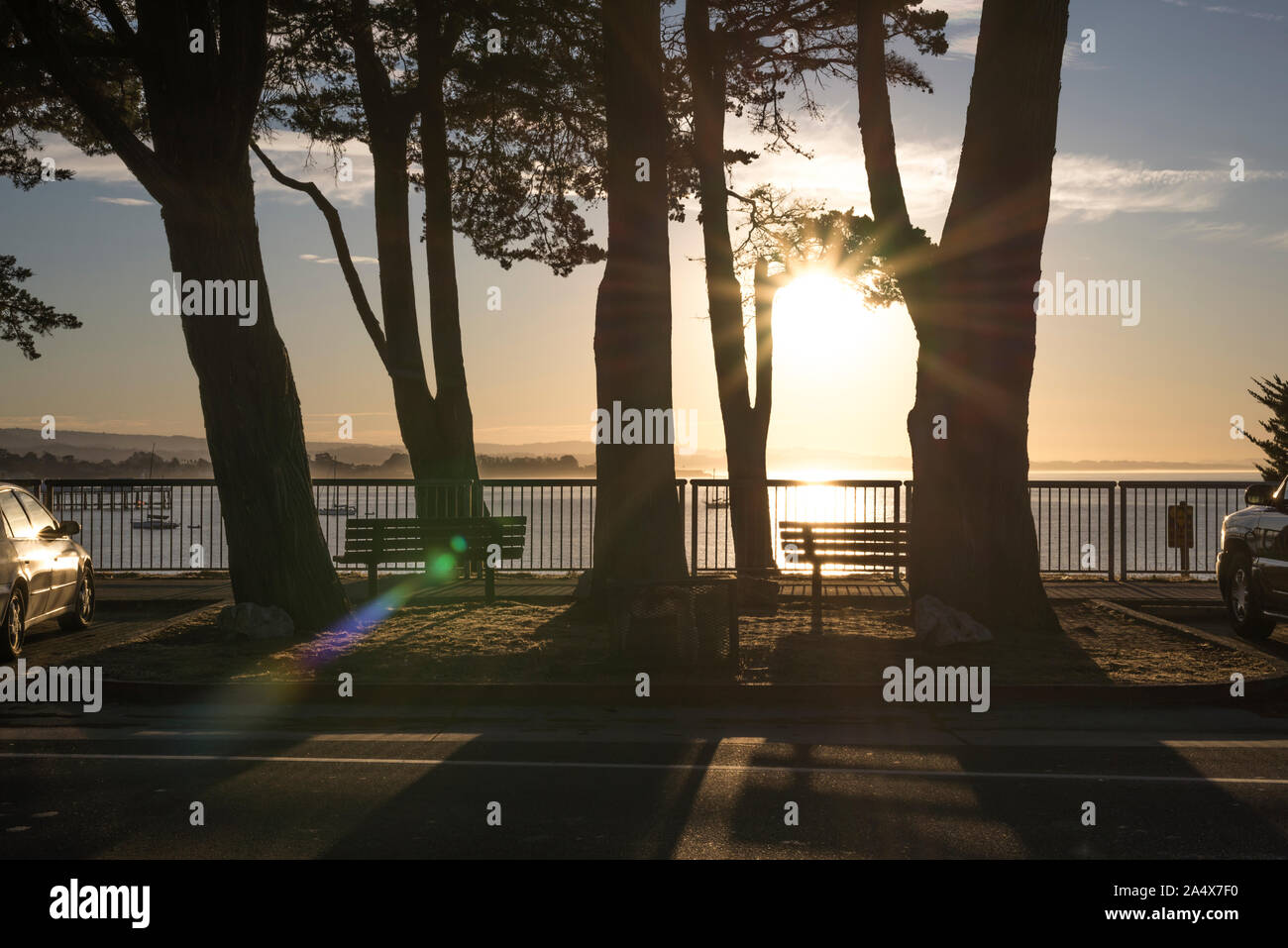 Sunrise a Santa Cruz, in California, Stati Uniti d'America. Foto Stock