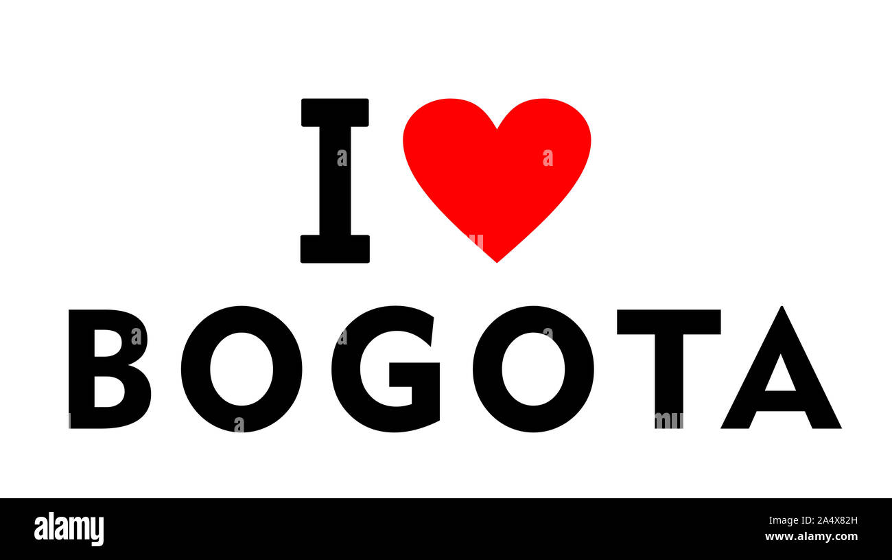 Io amo la città di Bogotá Colombia paese simbolo del cuore Foto Stock