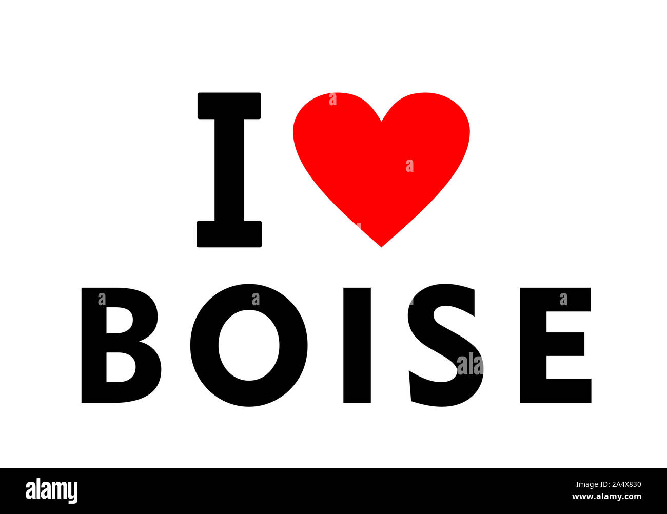 Io amo Boise City Stati Uniti paese simbolo del cuore Foto Stock