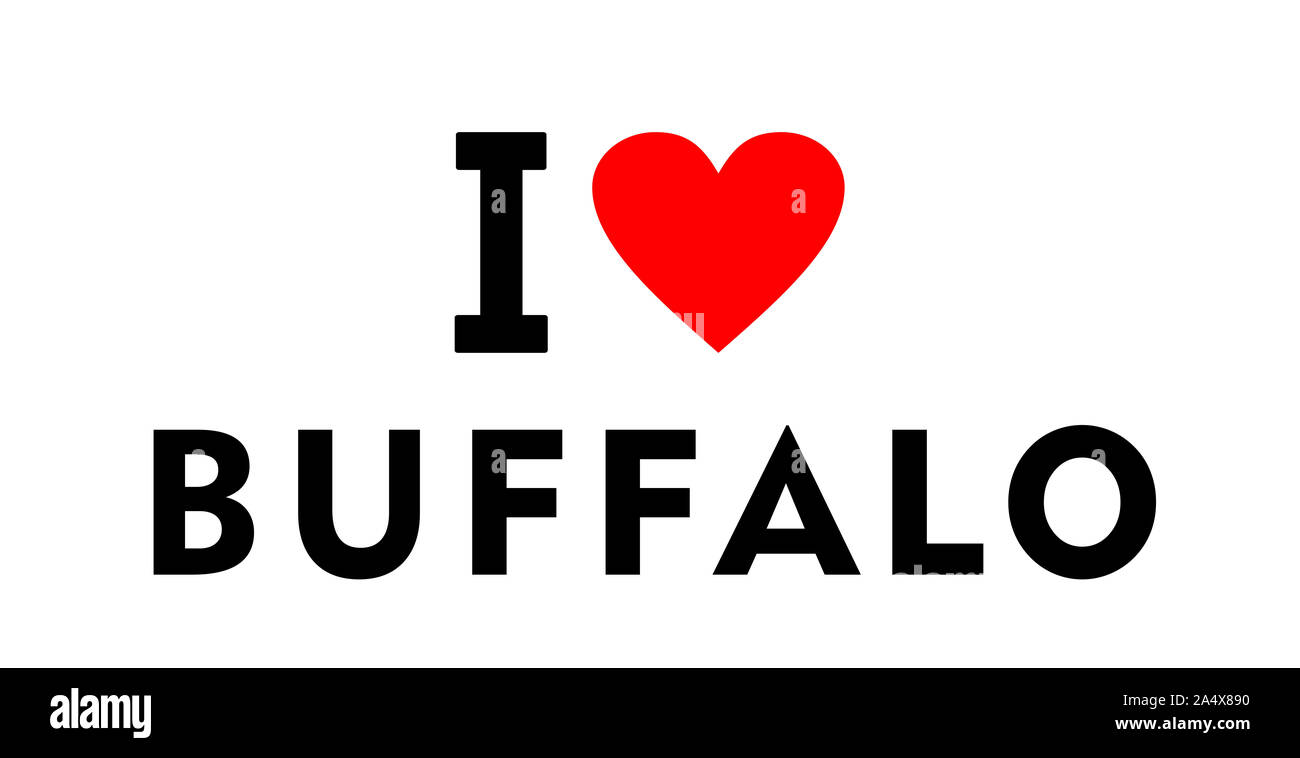 Io amo Buffalo city USA paese simbolo del cuore Foto Stock