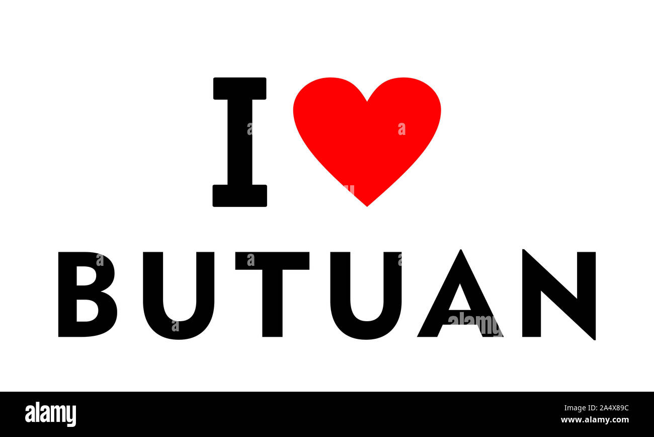 Io amo Butuan city Filippine paese simbolo del cuore Foto Stock