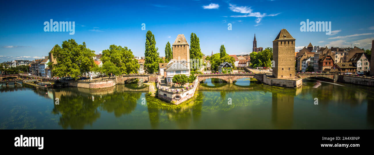 Ponte medievale Ponts Couverts, Barrage Vauban, Strasburgo, Alsase, in Francia, in Europa. Foto Stock